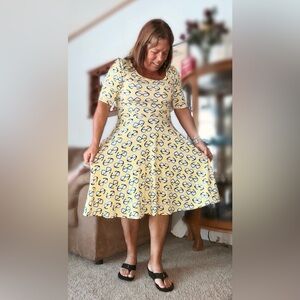 Nicole Yellow Dress with Blue and White Sunglasses